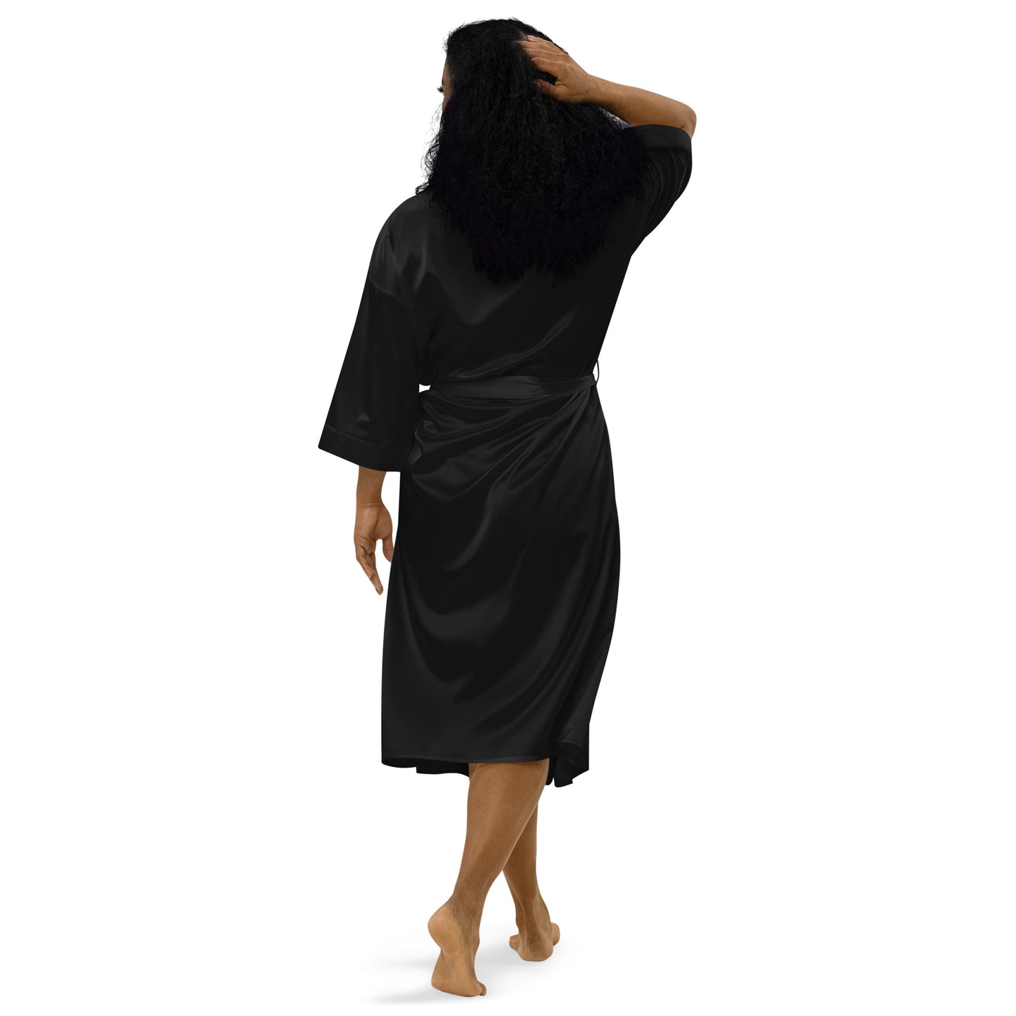 Black Flamingo Satin robe