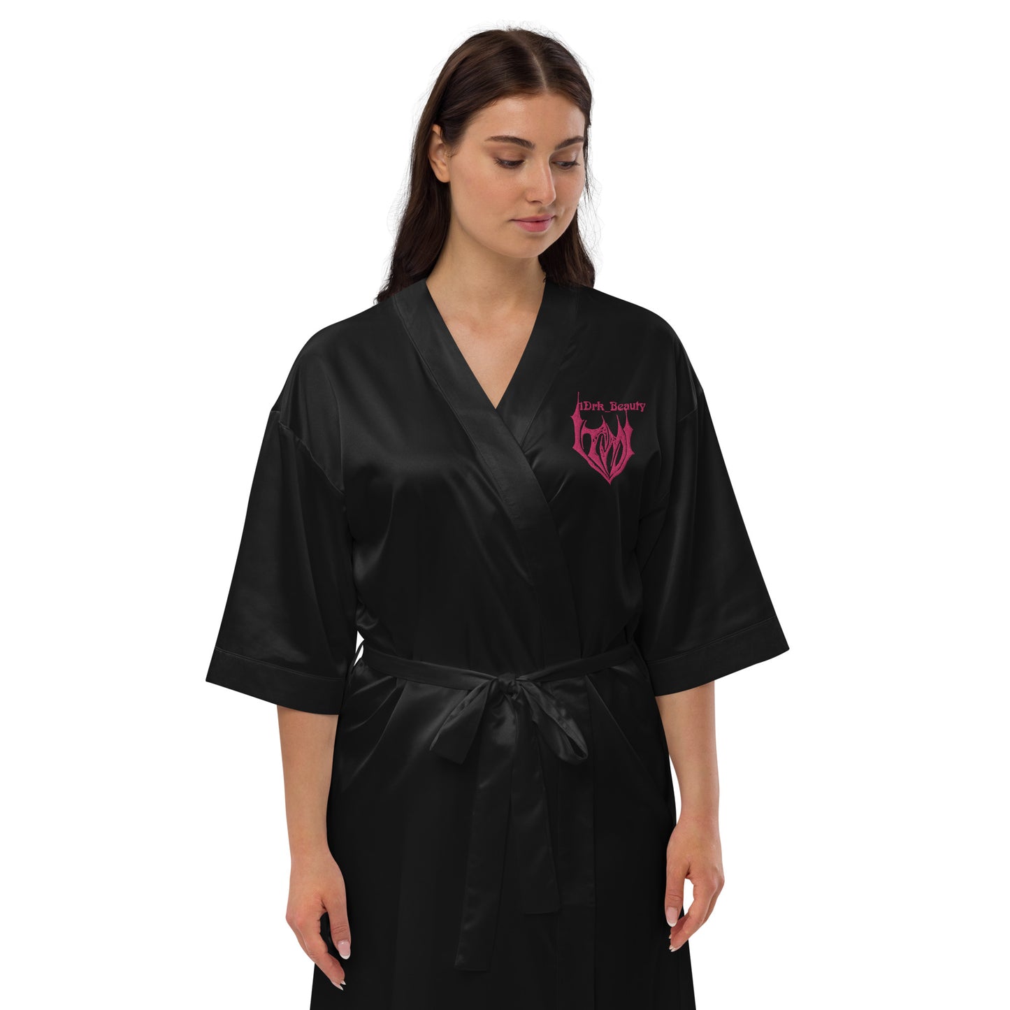 Black Flamingo Satin robe