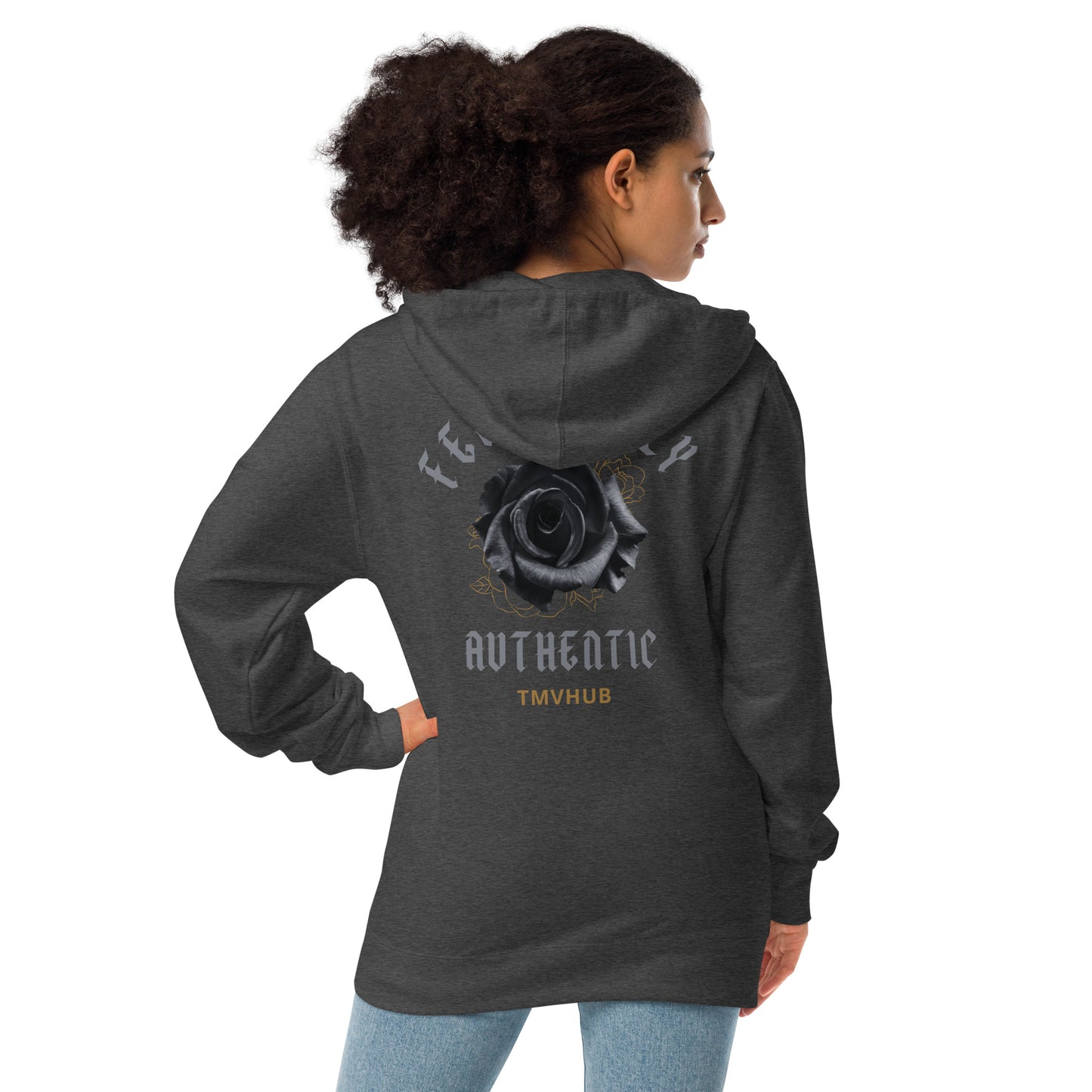 "FEARLESSLY-AUTHENTIC" ZIP UP HOODIE