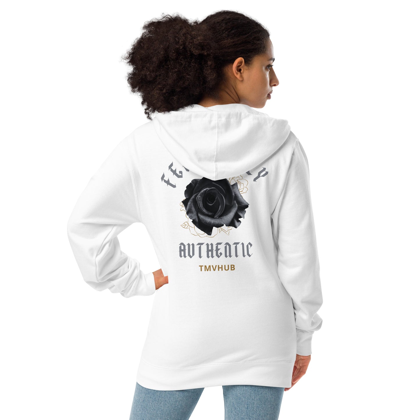 "FEARLESSLY-AUTHENTIC" ZIP UP HOODIE