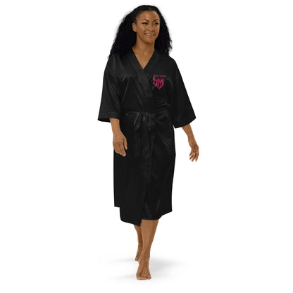 Black Flamingo Satin robe