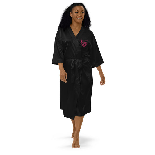 Black Flamingo Satin robe